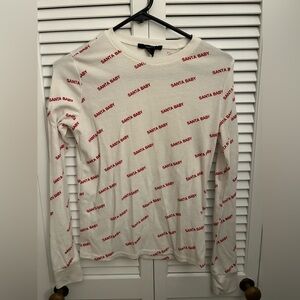 Forever 21 White Long Sleeve Tee with Red Print